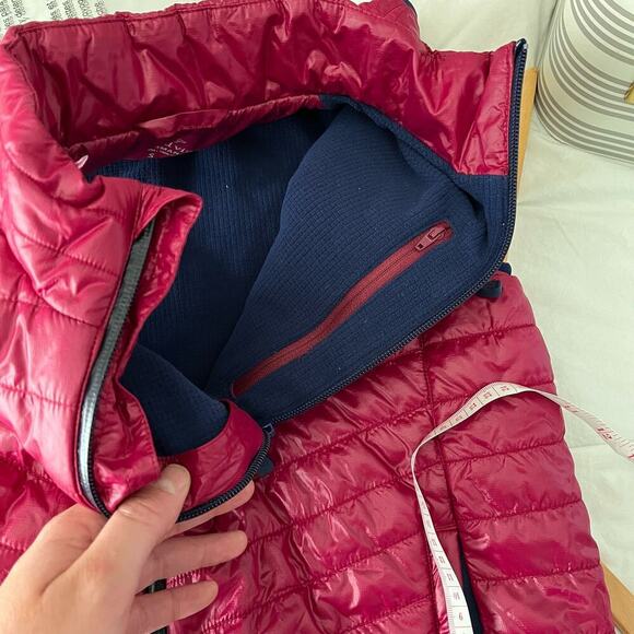 Vineyard Vines Marron & Blue Shiny Mountain Weekend Quilted Puffer Vest Small - Picture 6 of 9